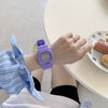 Electronic Watch Plastic Case Silicone Strap Square Style For Men And Women Students