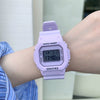 Electronic Watch Plastic Case Silicone Strap Square Style For Men And Women Students