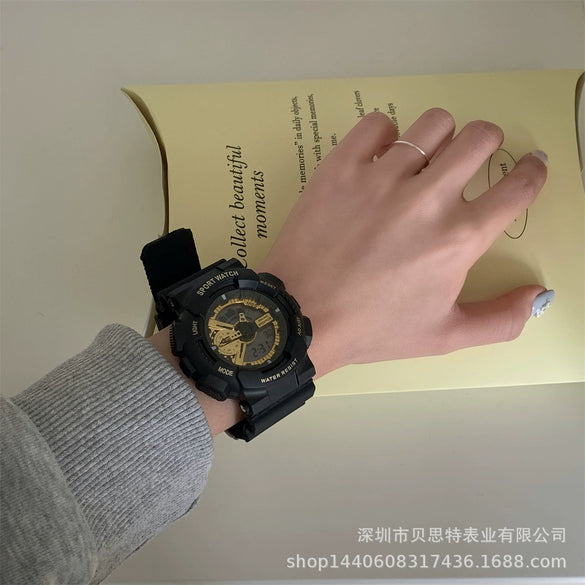 Electronic Watch Plastic Mirror Plastic Case Silicone Strap Round Dial Unicorn Style For General Gender