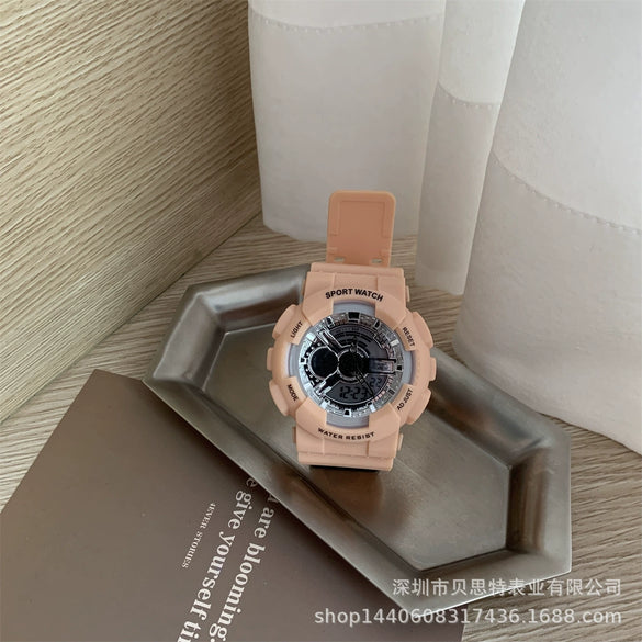Electronic Watch Plastic Mirror Plastic Case Silicone Strap Round Dial Unicorn Style For General Gender