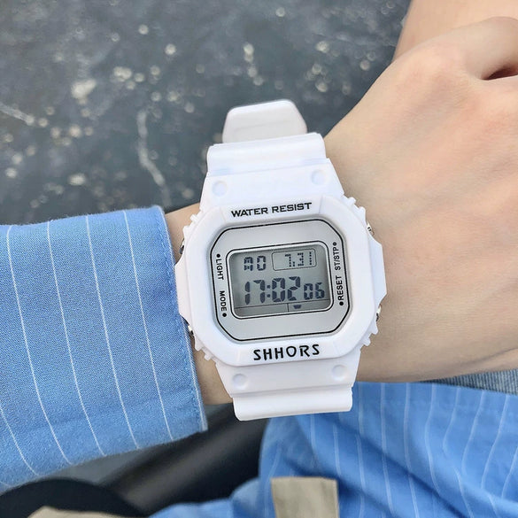 Electronic Watch Plastic Silicone Square For Men And Women Students Jelly Unicorn Macarons Style
