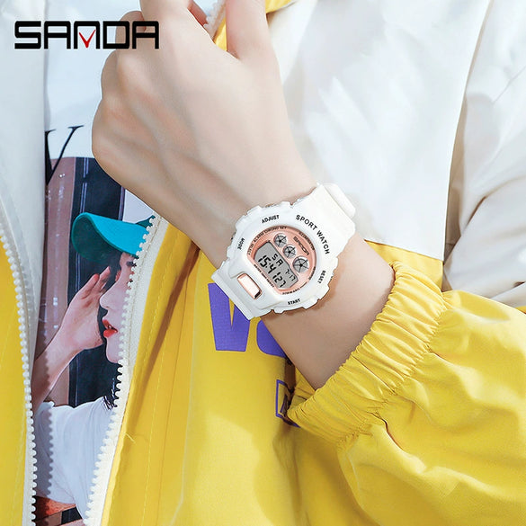Electronic Watch Resin Round Chic Style For Middle School Students