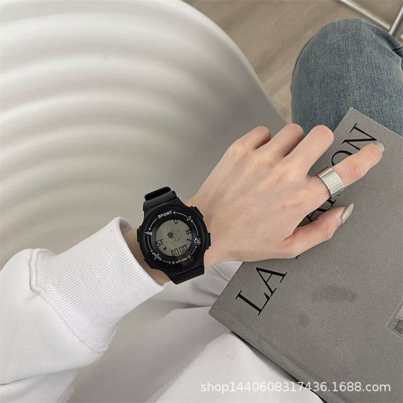 Electronic Watch Spaceman Style Plastic Case Silicone Strap Plastic Mirror Waterproof For Couples
