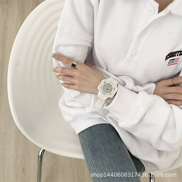 Electronic Watch Spaceman Style Plastic Case Silicone Strap Plastic Mirror Waterproof For Couples