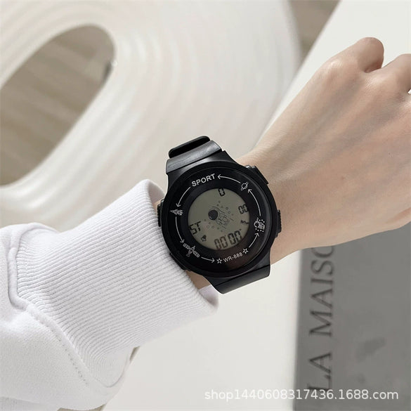 Electronic Watch Spaceman Style Plastic Case Silicone Strap Plastic Mirror Waterproof For Couples