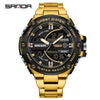 Electronic Watch Steel Band Multifunctional Round Dial Simple Style Waterproof For Men