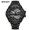 Electronic Watch Steel Band Multifunctional Round Dial Simple Style Waterproof For Men