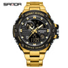Electronic Watch Steel Band Multifunctional Round Dial Simple Style Waterproof For Men