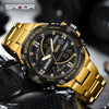 Electronic Watch Steel Band Multifunctional Round Dial Simple Style Waterproof For Men