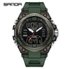 Electronic Watch Tpu Strap Abs Case Acrylic Mirror Round Dial Sports Student Style