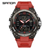 Electronic Watch Tpu Strap Abs Case Acrylic Mirror Round Dial Sports Student Style