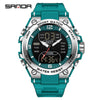 Electronic Watch Tpu Strap Abs Case Acrylic Mirror Round Dial Sports Student Style