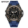 Electronic Watch Tpu Strap Abs Case Acrylic Mirror Round Dial Sports Student Style