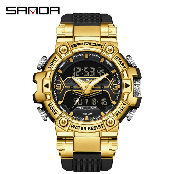 Electronic Watch Zinc Alloy Acrylic Mirror Tpu Strap Round Dial Simple Style Men's Watch