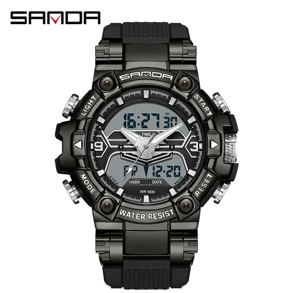 Electronic Watch Zinc Alloy Acrylic Mirror Tpu Strap Round Dial Simple Style Men's Watch
