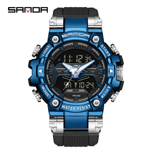 Electronic Watch Zinc Alloy Acrylic Mirror Tpu Strap Round Dial Simple Style Men's Watch