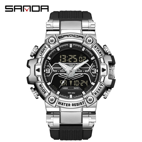 Electronic Watch Zinc Alloy Acrylic Mirror Tpu Strap Round Dial Simple Style Men's Watch