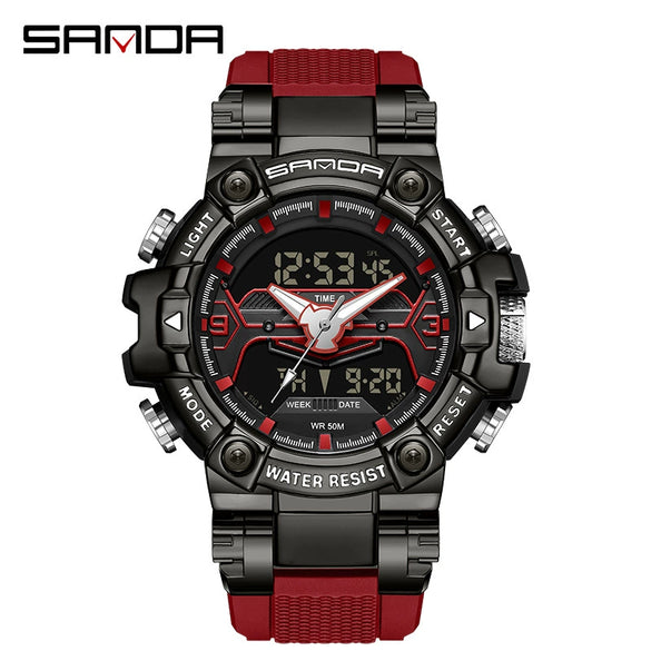 Electronic Watch Zinc Alloy Acrylic Mirror Tpu Strap Round Dial Simple Style Men's Watch