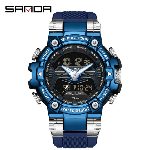 Electronic Watch Zinc Alloy Acrylic Mirror Tpu Strap Round Dial Simple Style Men's Watch