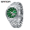 Electronic Watch Zinc Alloy Case Steel Band Round Dial Fashionable Multifunctional Men's Watch