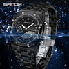 Electronic Watch Zinc Alloy Case Steel Band Round Dial Fashionable Multifunctional Men's Watch
