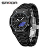 Electronic Watch Zinc Alloy Case Steel Band Round Dial Fashionable Multifunctional Men's Watch