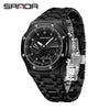 Electronic Watch Zinc Alloy Case Steel Band Round Dial Fashionable Multifunctional Men's Watch