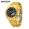 Electronic Watch Zinc Alloy Case Steel Band Round Dial Fashionable Multifunctional Men's Watch