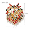 Electroplated Alloy Rhinestone Heart Bell Christmas Brooch Pin With Floral Design For Unisex Wholesale