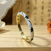 Electroplated Cloisonné Enamel Floral Open Cuff Bracelet For Women Thin Decorative Jewelry Accessory