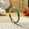 Electroplated Cloisonné Enamel Floral Open Cuff Bracelet For Women Thin Decorative Jewelry Accessory