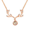 Electroplated Copper Deer Antler Projection Necklace With I Love You Message Cross Chain Animal Pendant Christmas Gift