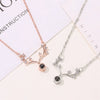 Electroplated Copper Deer Antler Projection Necklace With I Love You Message Cross Chain Animal Pendant Christmas Gift