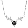 Electroplated Copper Deer Antler Projection Necklace With I Love You Message Cross Chain Animal Pendant Christmas Gift