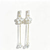 Electroplated Copper Flower Long Tassel Earrings For Women High End Sweet Floral Jewelry