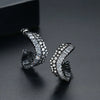 Electroplated Copper Geometric Asymmetric Earrings With Crystal Zircon Accents For Women