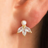 Electroplated Copper Geometric Imitation Pearl Earrings For Women With Retro Bridal Style