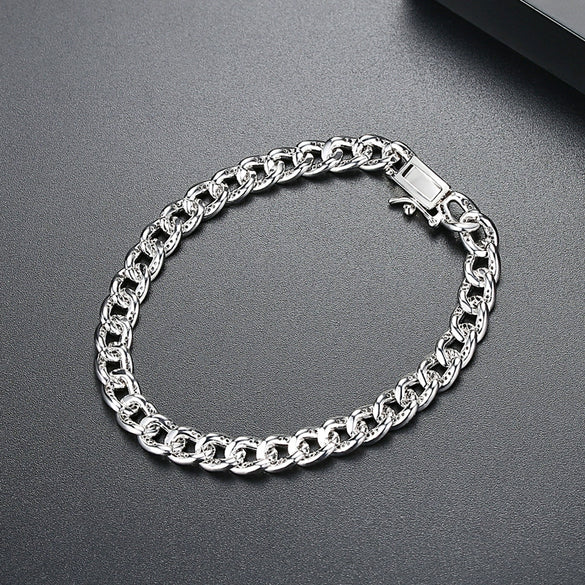 Electroplated Copper Geometric Link Chain Bracelet For Women And Men Slim Fashion Jewelry With A Modern Style