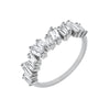 Electroplated Copper Rectangular Geometric Zircon Ring Fashion Trend Ring For Women