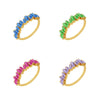 Electroplated Copper Rectangular Geometric Zircon Ring Fashion Trend Ring For Women