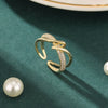 Electroplated Copper Ring In Light Luxury Cold Style With Geometric Design For Women
