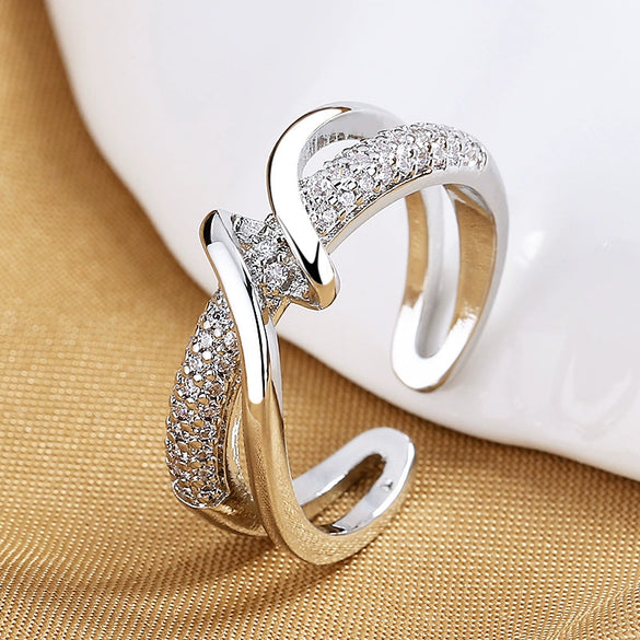 Electroplated Copper Ring In Light Luxury Cold Style With Geometric Design For Women