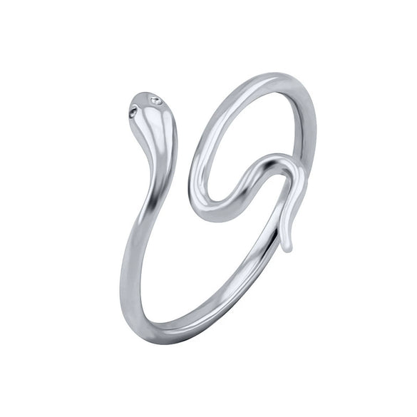 Electroplated Copper Snake Shaped Open Ring With Gold Tone Finish Fashion Animal Style Adjustable Ring For Women And Unisex Wear