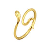 Electroplated Copper Snake Shaped Open Ring With Gold Tone Finish Fashion Animal Style Adjustable Ring For Women And Unisex Wear
