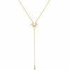 Electroplated Copper Y Shaped Layered Necklace With Round Bead And Geometric Pendant For Women