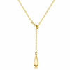 Electroplated Copper Y Shaped Layered Necklace With Round Bead And Geometric Pendant For Women