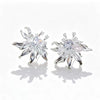 Electroplated Copper Zircon Flower Earrings For Women High End Vintage Style Floral Jewelry Wholesale