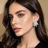 Electroplated Copper Zircon Flower Earrings For Women High End Vintage Style Floral Jewelry Wholesale