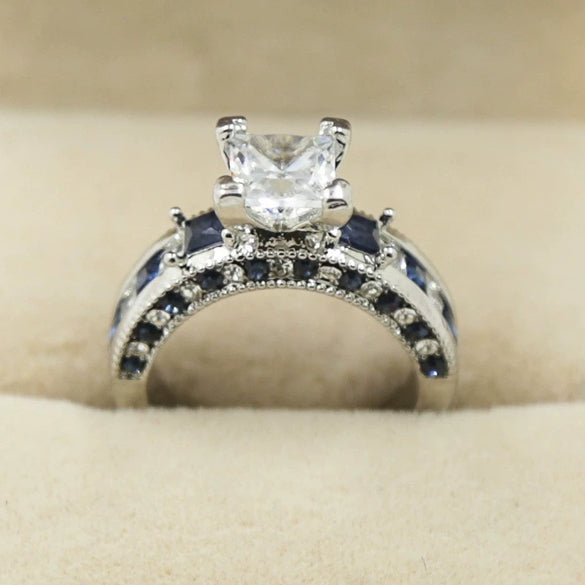 Electroplated Geometric Metal Couple Ring Set For Women And Unisex Fashion Jewelry Wholesale