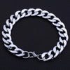 Electroplated Iron Cuban Link Bracelet With Letter Leaf And Geometric Patterns Wide Unisex Hiphop Jewelry For Men And Women